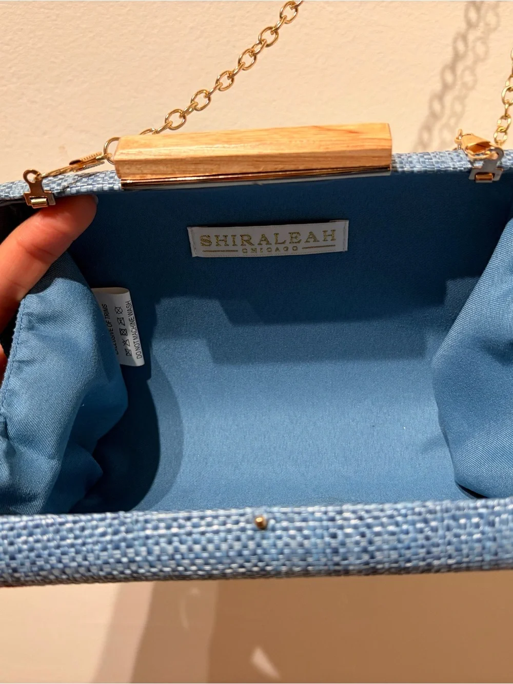 Anthropologie Shiraleah Under the Sea Clutch Blue Woven Background Red Lobster